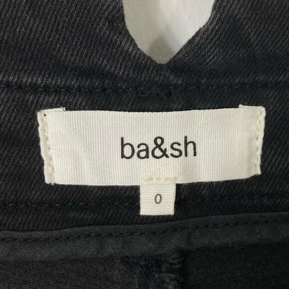 NWOT BA&SH Iago Logo Embroidered Jeans in Black Size 0 - Picture 5 of 13